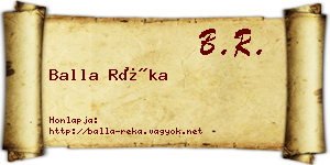 Balla Réka névjegykártya