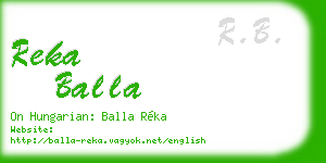 reka balla business card