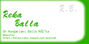 reka balla business card